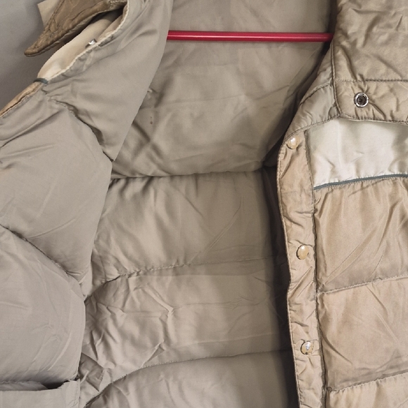 First Down Quilted Puffer Vest in Tan and Beige - Lightweight Sleeveless Layer - Picture 7 of 7